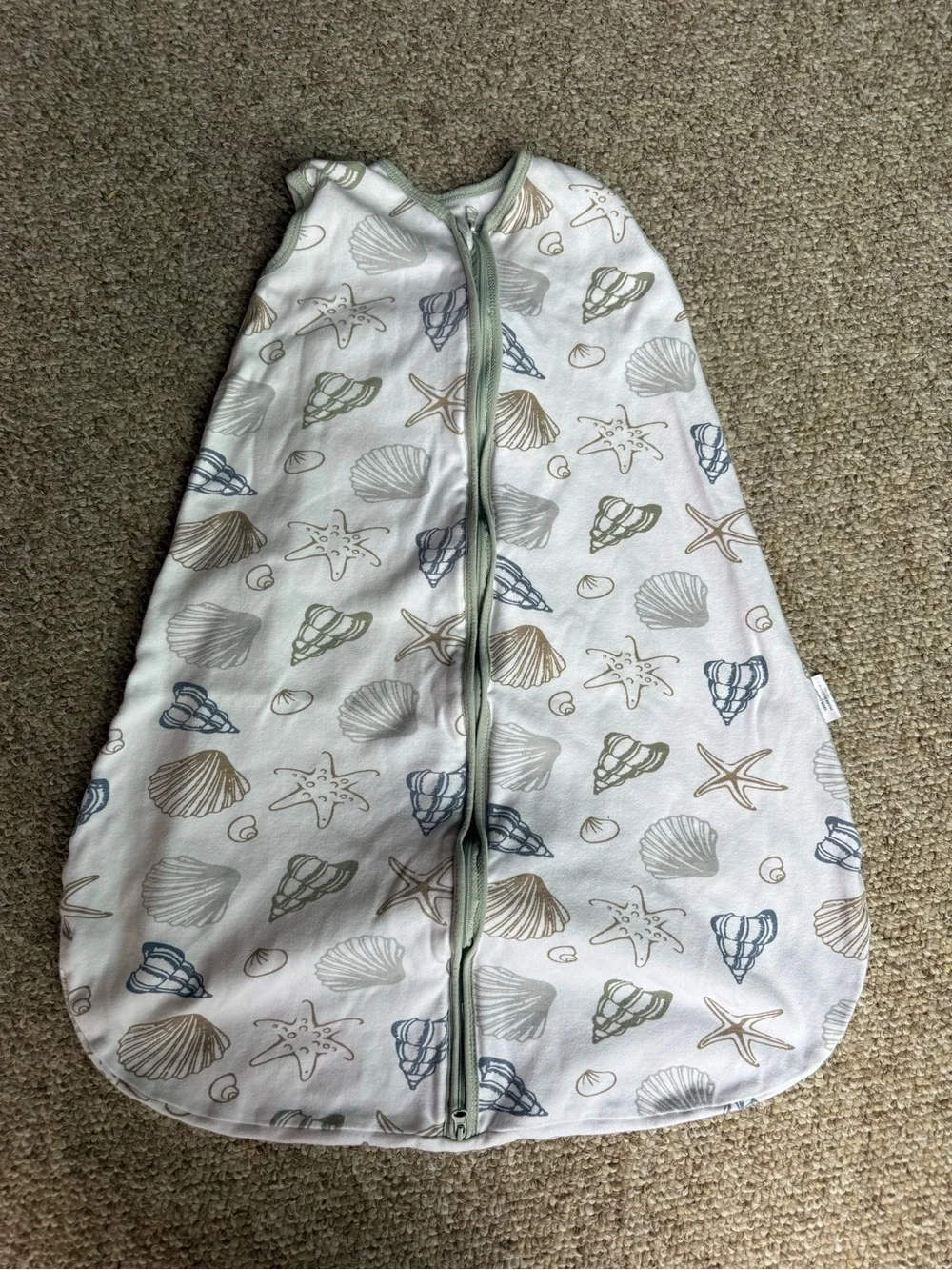 Baby Sleep Sack - Coastal Shell Print in White and Soft Neutrals